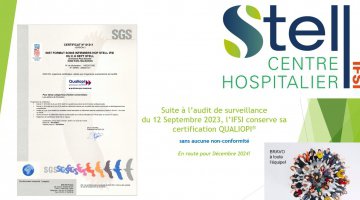 Suite à l’audit de surveillance du 12 Septembre 2023, l’IFSI conserve sa certification QUALIOPI® : sans aucune non-conformité !